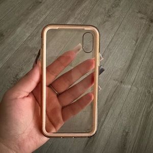 Pink/Clear iphone XS phone case